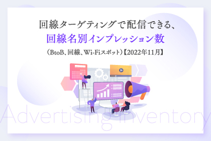 回線ターゲティングで配信できる、回線名別インプレッション数（BtoB、回線、Wi-Fiスポット）【2022年11月】